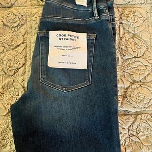 Good American Women's Dark Blue Straight Jeans